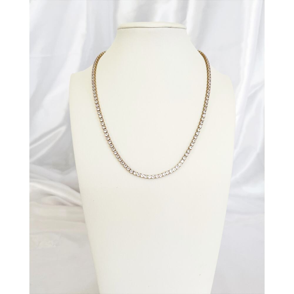 J CREW TENNIS Necklace Square Cubic Zirconia Bezel Set Tennis Necklace - Picture 8 of 14